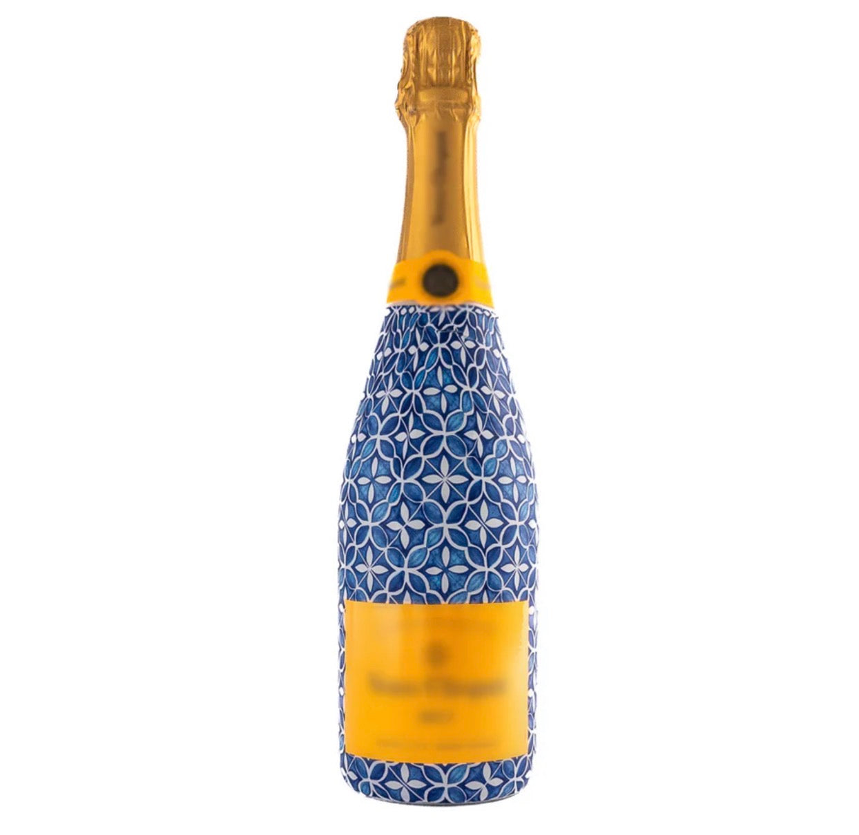 Blue and White Tile Bottle Wrap-Champagne Edition