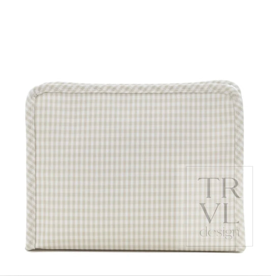 TRVL Medium Roadie-Gingham Pearl Grey
