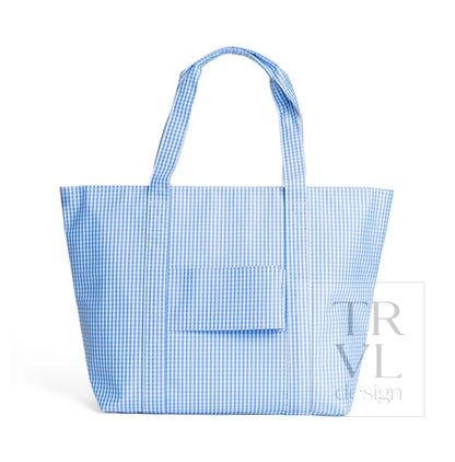 TRVL Jumbo Tote-Gingham Sky