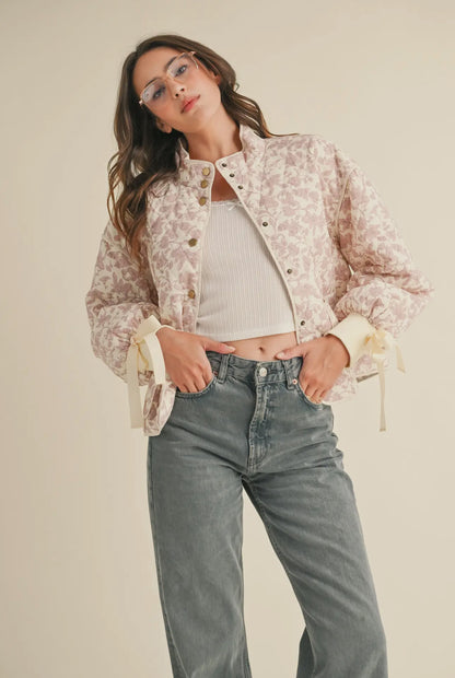 Pink Floral Quilted Jacket