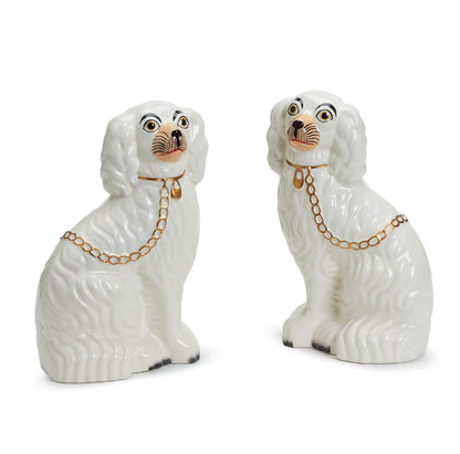 White Staffordshire Dog Statues