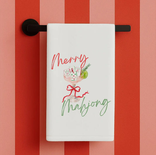 Merry Mahjong Tea Towel