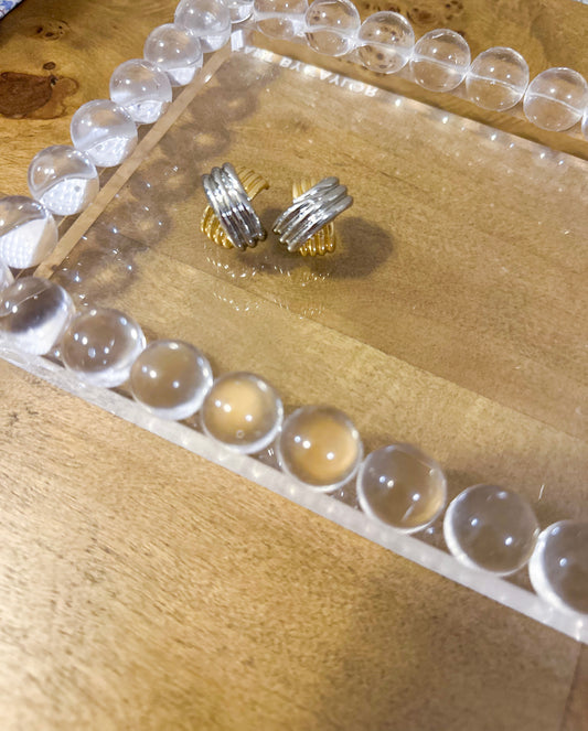 Two Toned X Earrings