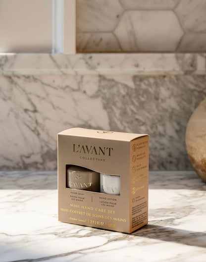 L’AVANT Mini Hand Care Set- Hand Soap + Lotion- Ambre Santal