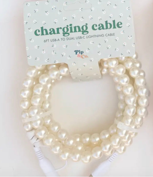 Pearl Beaded 6ft Phone Charger