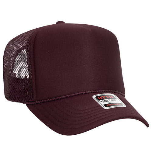 Maroon 5 Panel High Crown Mesh Back Trucker Hat