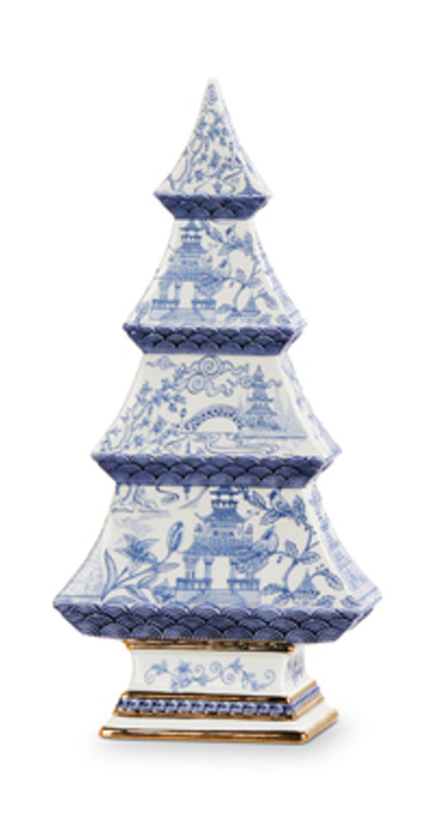 Blue and White Chinoiserie Christmas Tree