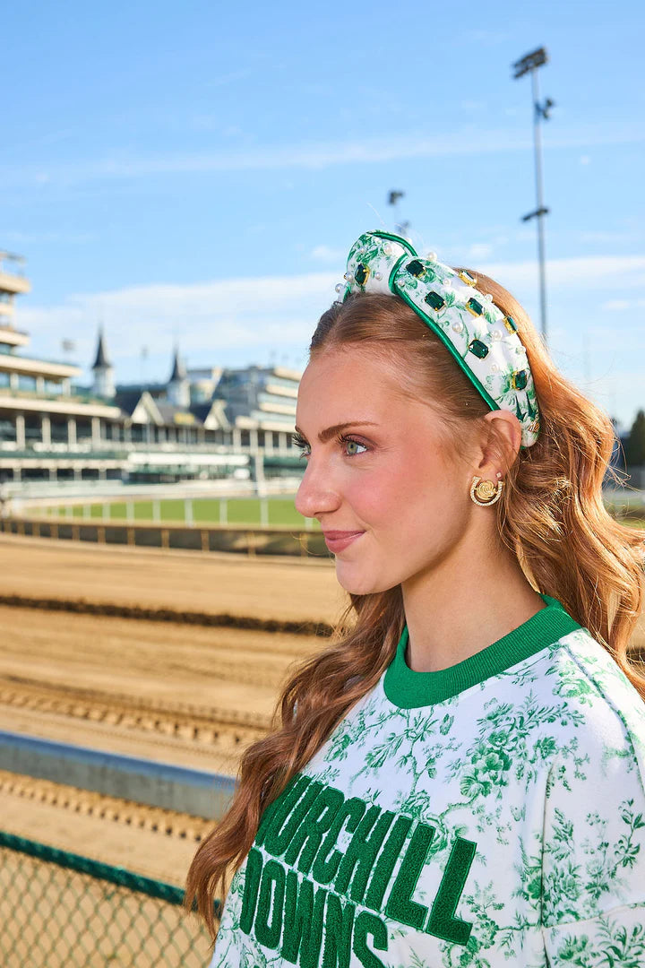 Kentucky Derby x LAURA ASHLEY Walled Garden Green Floral Headband
