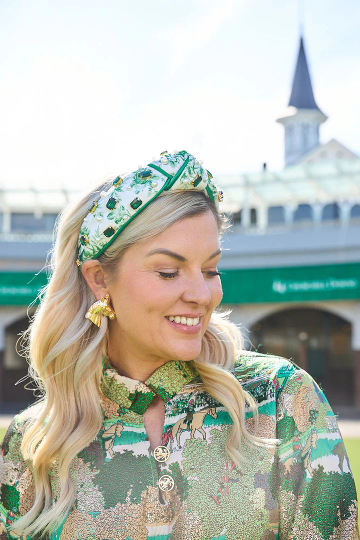 Kentucky Derby x LAURA ASHLEY Walled Garden Green Floral Headband