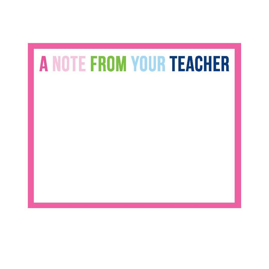 A Note From Your Teacher Flat Notes - Vibrant Design