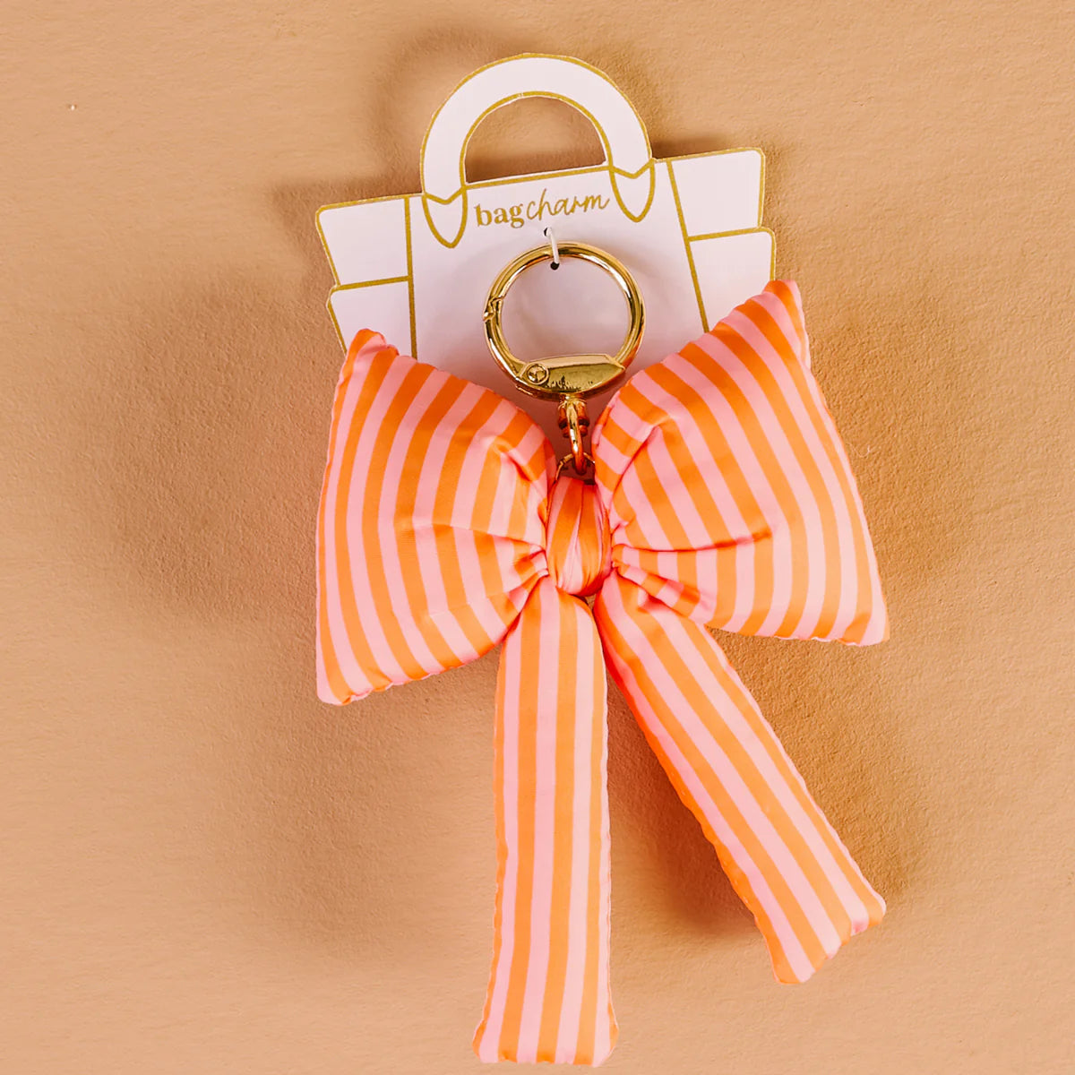 Sherbet Stripes Bow Bag Charm