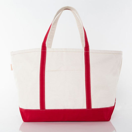 Red Canvas Tote-Large