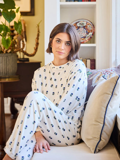 Sophie Jogger Pant Set-Floral Foulard Navy