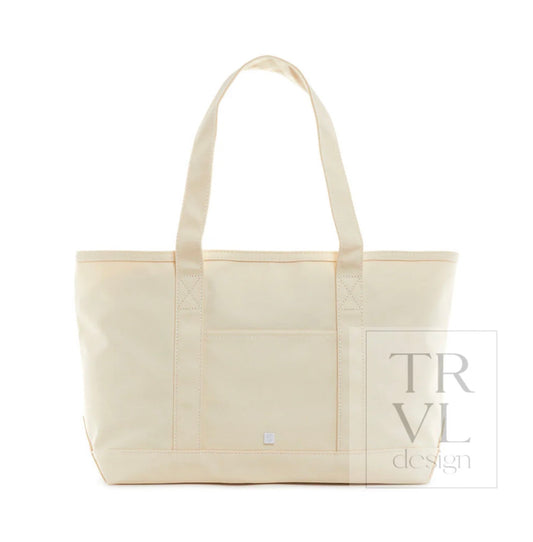 TRVL Medium Tote-Coated Canvas Natural