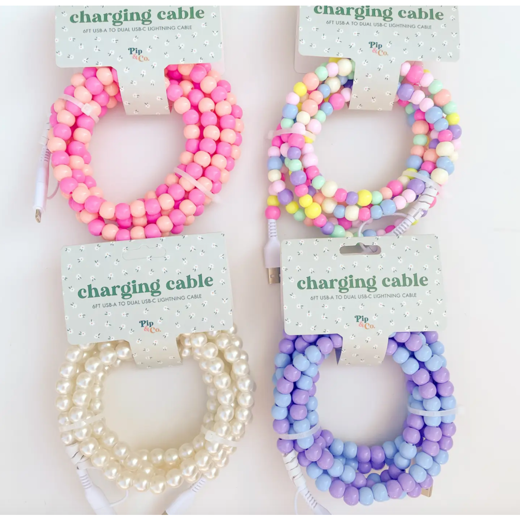 Multi Color Beaded 6ft Phone Charger