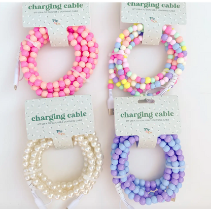 Multi Color Beaded 6ft Phone Charger