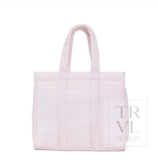 TRVL Quilted Go Go Tote-Pimlico Striped Pink