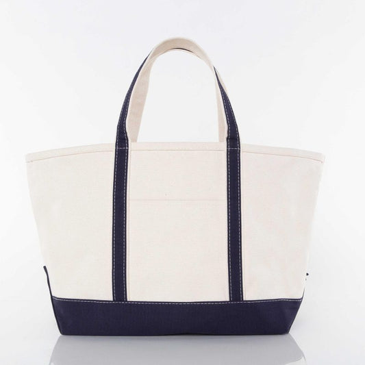 Navy Canvas Tote-Large