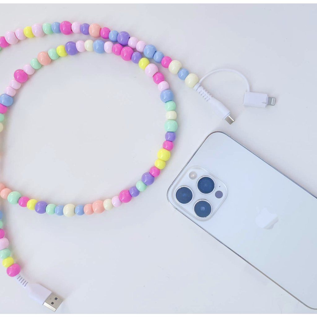 Multi Color Beaded 6ft Phone Charger