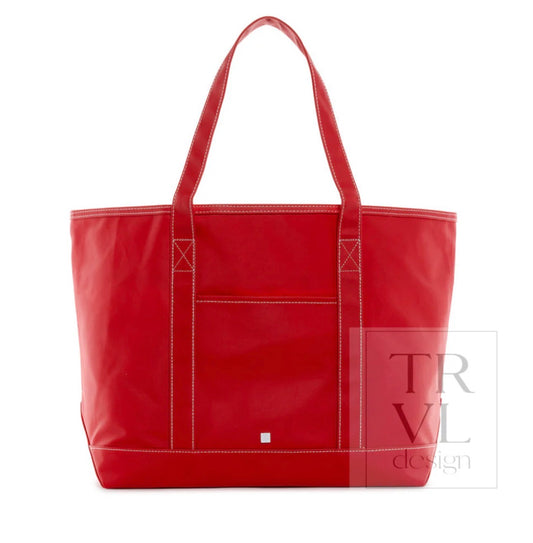 TRVL Maxi Tote-Coated Canvas Red