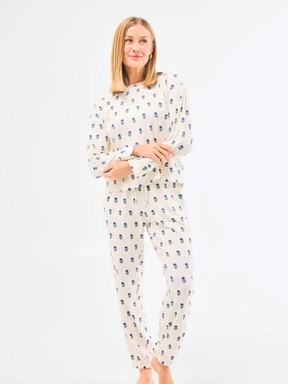 Sophie Jogger Pant Set-Floral Foulard Navy