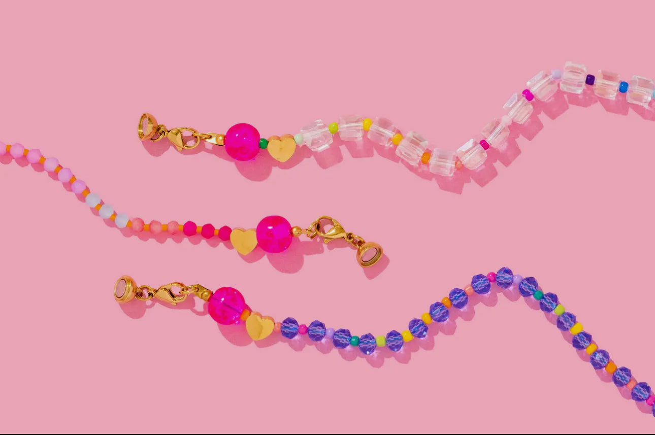 Clear and Multi-Colored Beaded Necklace