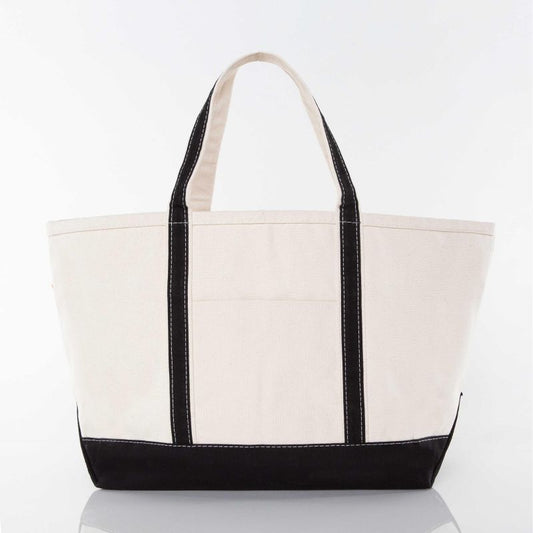 Black Canvas Tote-Large