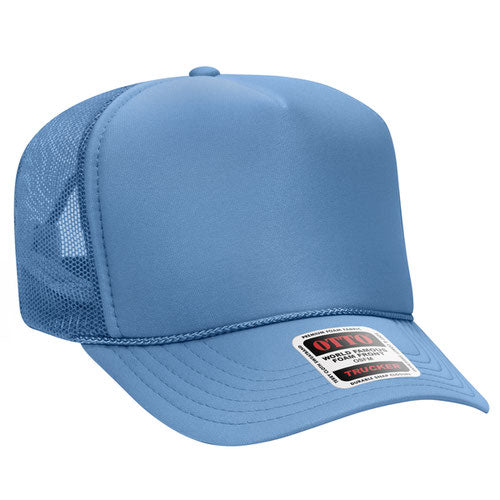 Dusty Blue 5 Panel High Crown Mesh Back Trucker Hat