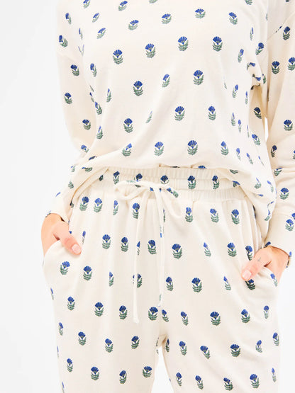 Sophie Jogger Pant Set-Floral Foulard Navy