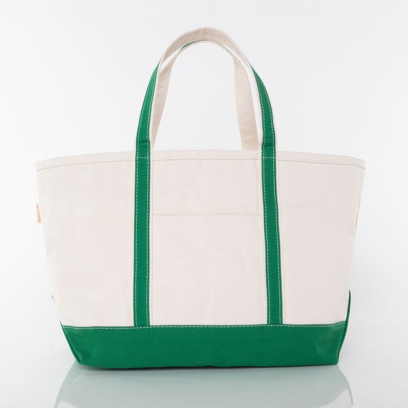 Green Canvas Tote-Large