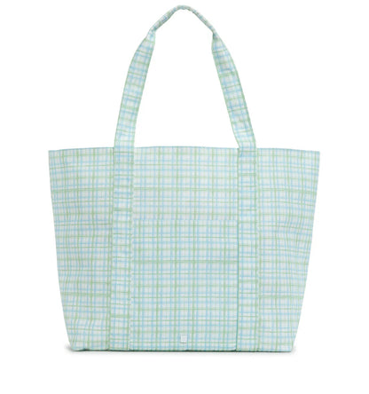 TRVL Jumbo Tote-Classic Plaid Green