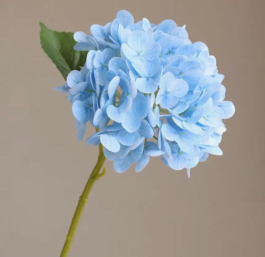 Real Touch Light Blue Hydrangea Stem-12.5in