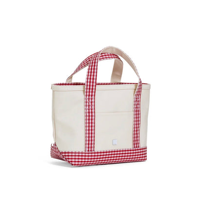 TRVL Mini Tote-Coated Canvas Red Gingham