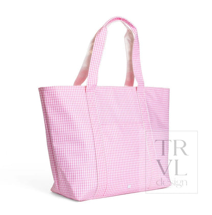 TRVL Jumbo Tote-Gingham Pink