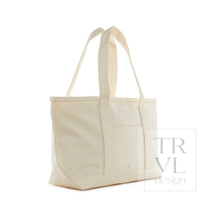 TRVL Medium Tote-Coated Canvas Natural