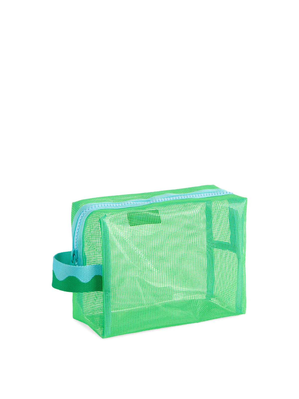 Camden Mesh Zip Pouch- Turquoise and Green