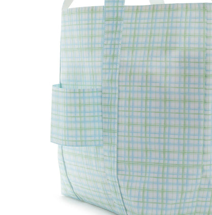 TRVL Jumbo Tote-Classic Plaid Green