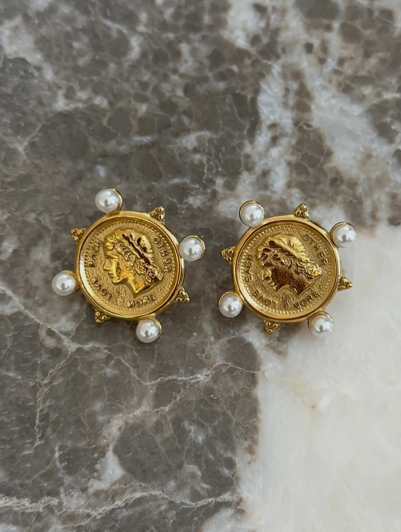 Pearl Coin Earrings