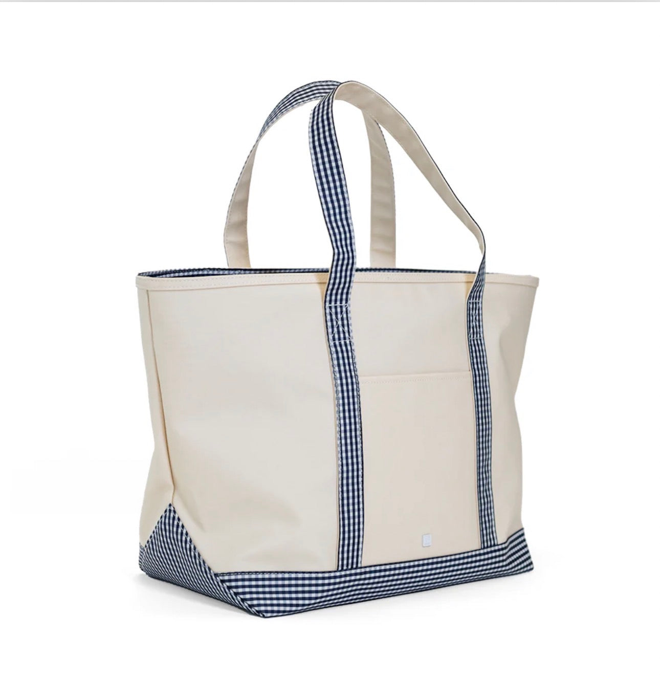 TRVL Maxi Tote-Coated Canvas Navy Gingham