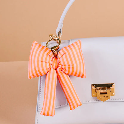 Sherbet Stripes Bow Bag Charm