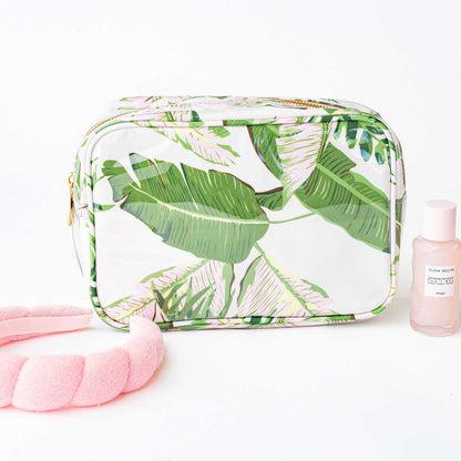 Natural Botanical Clear Coated Rectangular Cosmetic Case