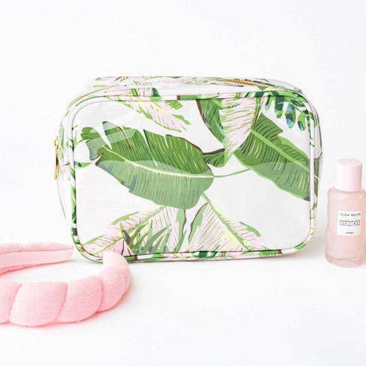 Natural Botanical Clear Coated Rectangular Cosmetic Case