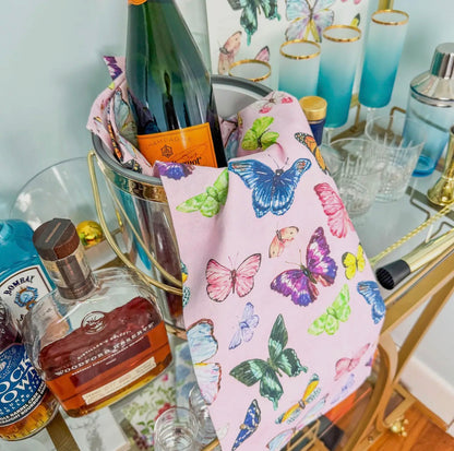 Pink Butterfly Towel