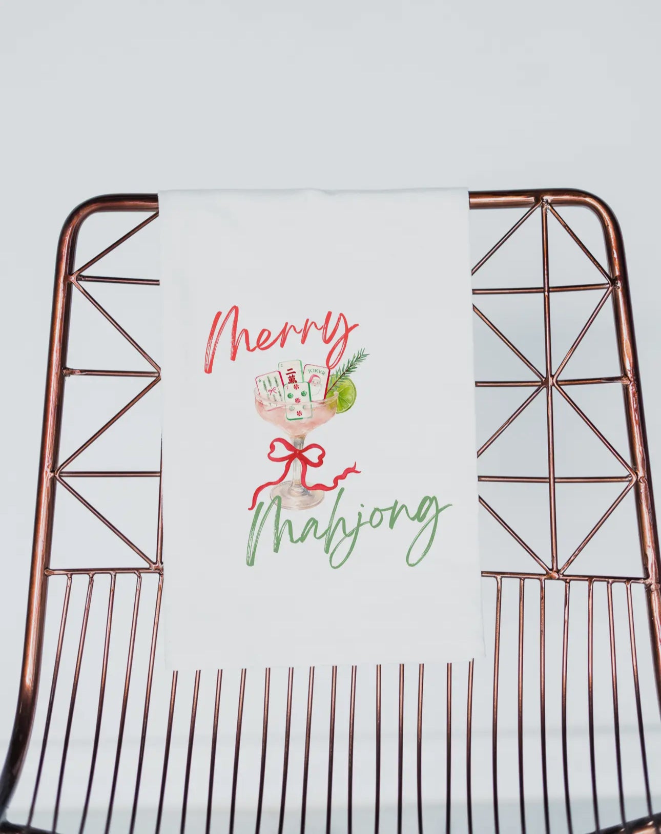 Merry Mahjong Tea Towel