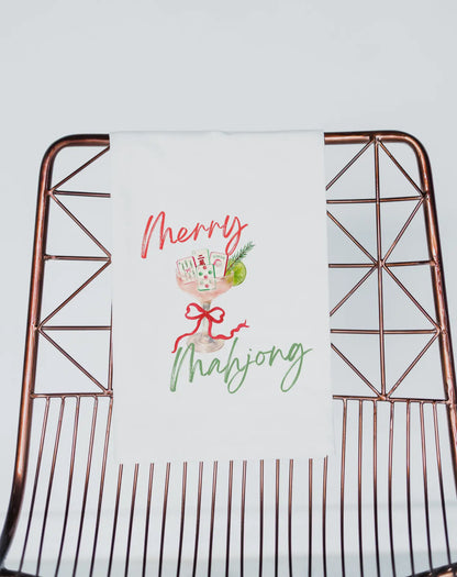 Merry Mahjong Tea Towel