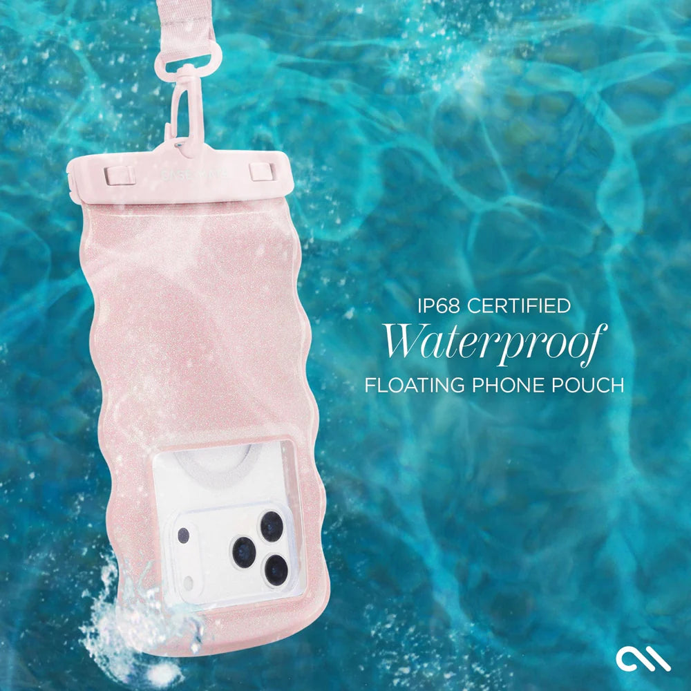 Wavy Ballet Pink-Waterproof Floating Pouch