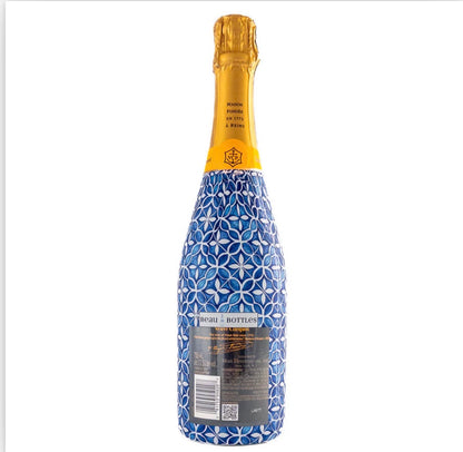 Blue and White Tile Bottle Wrap-Champagne Edition