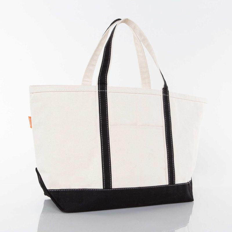 Black Canvas Tote-Large