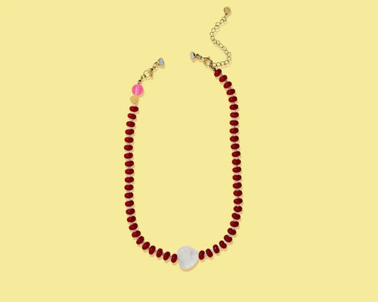 Amore Red Beaded Necklace