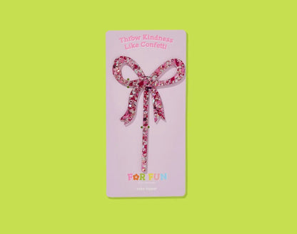 Pink Glitter Bow Cake Topper